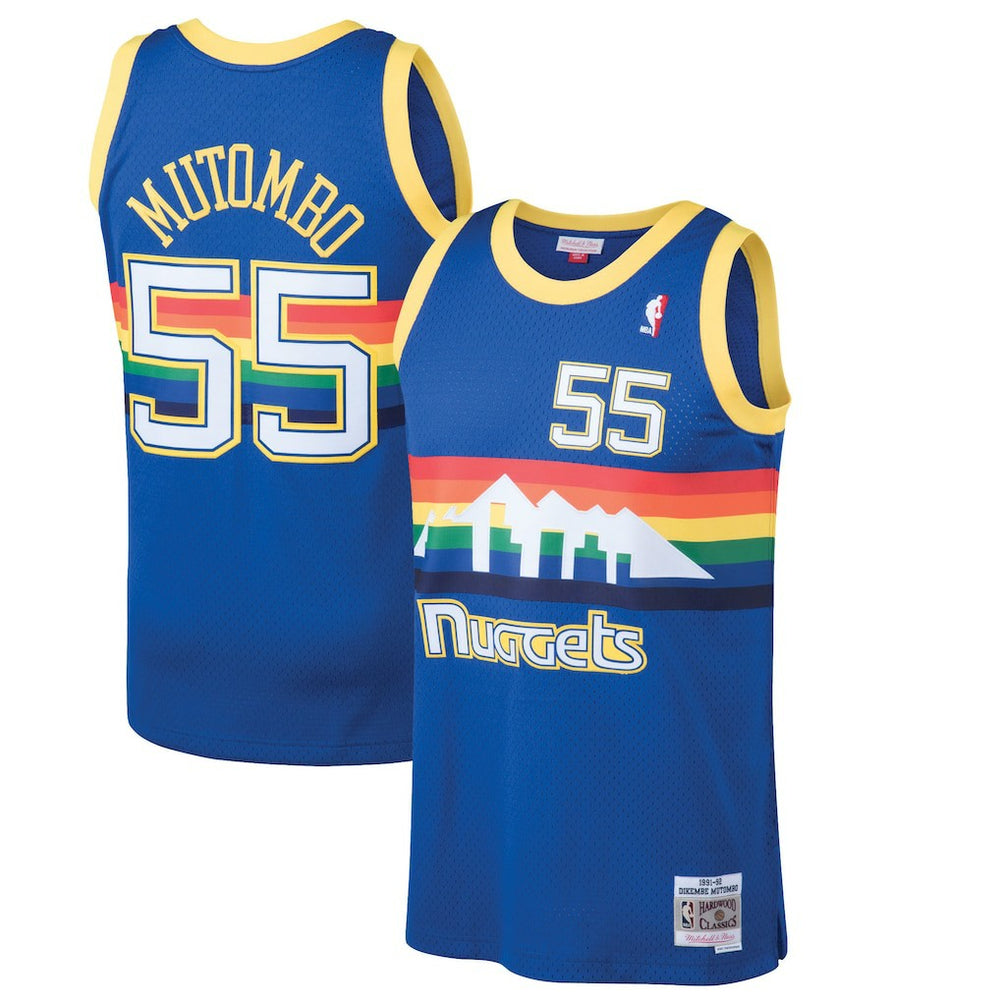 Dikembe Mutombo Denver Nuggets 1991/92 Hardwood Classics Swingman Jersey sale - Blue | Mitchell & Ness online