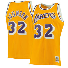 Magic Johnson Los Angeles Lakers 1984/85 Hardwood Classics Swingman Jersey - Gold | Mitchell & Ness for sale