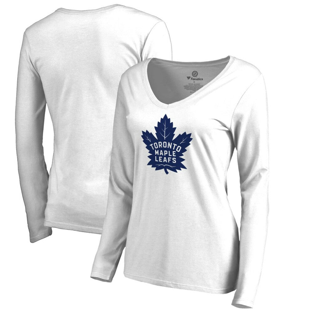 Toronto Maple Leafs Women's Primary Logo Long Sleeve T-Shirt White
