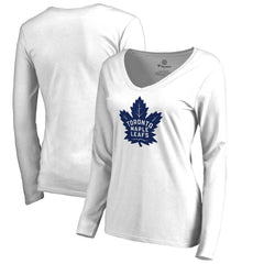 Toronto Maple Leafs Women's Primary Logo Long Sleeve T-Shirt White