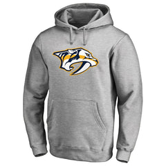 Nashville Predators Primary Team Logo Fleece Fitted Pullover Hoodie Heather Gray