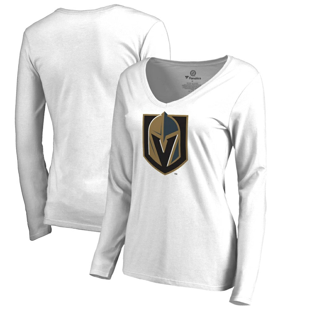 Vegas Golden Knights Women's Primary Team Logo Long Sleeve T-Shirt White