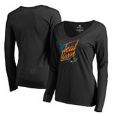 San Jose Sharks Women's Hometown Collection City of Teal Long Sleeve T-Shirt Black