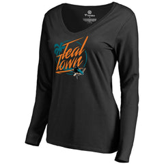 San Jose Sharks Women's Hometown Collection City of Teal Long Sleeve T-Shirt Black