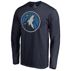 Minnesota Timberwolves Primary Logo 2 Long Sleeve T-Shirt - Navy discount