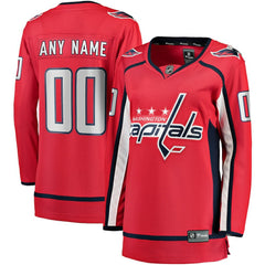 Washington Capitals Fanatics Women's Home Breakaway Custom Jersey Red