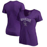 Colorado Rockies Women's Team Lockup T-Shirt - Purple