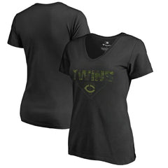 Minnesota Twins Women's Camo T-Shirt - Black