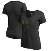 Tampa Bay Rays Women's Camo T-Shirt - Black