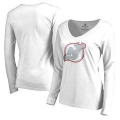 New Jersey Devils Women's White Out Long Sleeve T-Shirt White