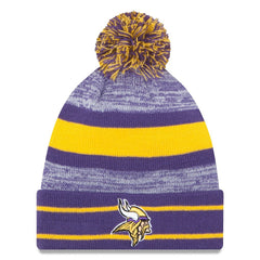Minnesota Vikings New Era Team Logo Cuffed Knit Hat with Pom - Purple discount