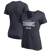 Seattle Seahawks Women's Nostalgia V-Neck T-Shirt - Navy cheap