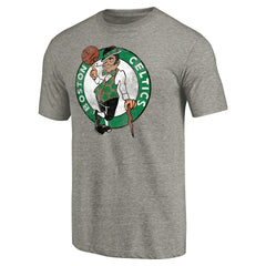 Boston Celtics Distressed Team Logo 2 Tri-Blend V-Neck T-Shirt - Heathered Gray for sale