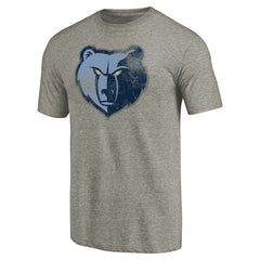 Memphis Grizzlies Distressed Team Logo Tri-Blend T-Shirt - Heather Gray cheap