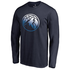 Minnesota Timberwolves Gradient Logo Long Sleeve T-Shirt - Navy outlet