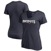 New England Patriots Women's Wordmark V-Neck T-Shirt - Navy for sale