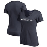 Seattle Seahawks Women's Wordmark V-Neck T-Shirt - Navy on sale