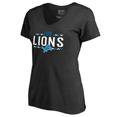 Detroit Lions Women's Arriba V-Neck T-Shirt - Black online