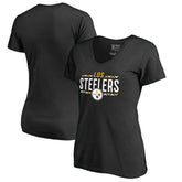 Pittsburgh Steelers Women's Arriba V-Neck T-Shirt - Black for sale