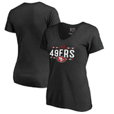 San Francisco 49ers Women's Arriba V-Neck T-Shirt - Black on sale