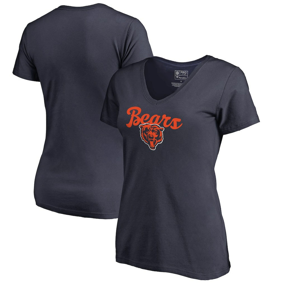 Chicago Bears Women's Freehand V-Neck T-Shirt - Navy cheap