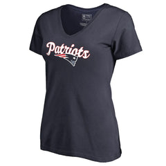 New England Patriots Women's Freehand V-Neck T-Shirt - Navy outlet