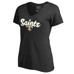 New Orleans Saints Women's Freehand V-Neck T-Shirt - Black online