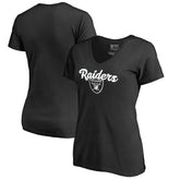 Las Vegas Raiders Women's Freehand V-Neck T-Shirt - Black for sale