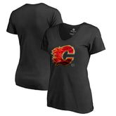 Calgary Flames Women's Midnight Mascot V-Neck T-Shirt Black
