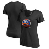 New York Islanders Women's Midnight Mascot V-Neck T-Shirt Black