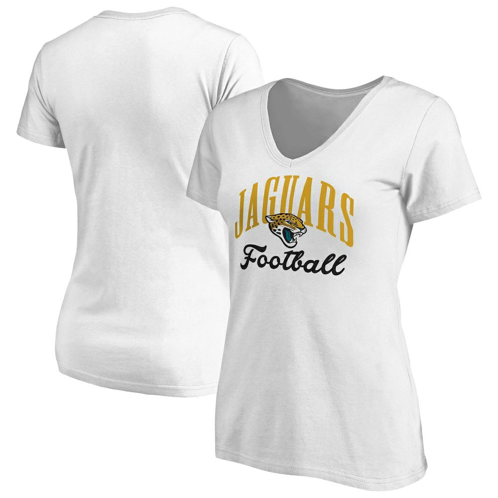 Jacksonville Jaguars Women's Victory Script V-Neck T-Shirt -White outlet