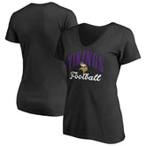 Minnesota Vikings Women's Victory Script V-Neck T-Shirt -Black for sale