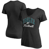Philadelphia Eagles Women's Victory Script V-Neck T-Shirt -Black on sale