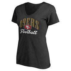 San Francisco 49ers Women's Victory Script V-Neck T-Shirt -Black on sale