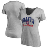 New York Giants Women's Victory Script V-Neck T-Shirt - Heather Gray online