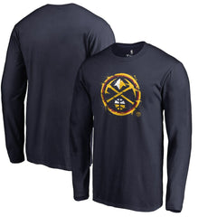 Denver Nuggets Splatter Logo Long Sleeve T-Shirt sale - Navy sale
