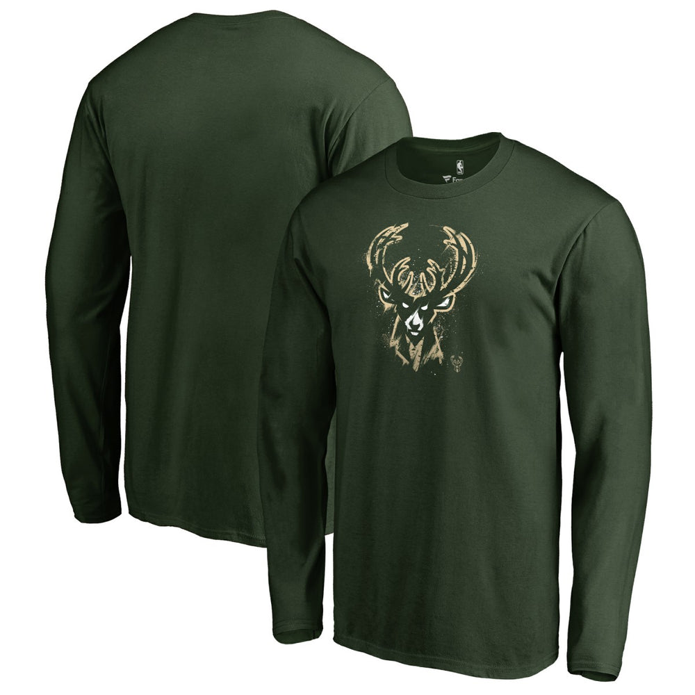 Milwaukee Bucks Splatter Logo Long Sleeve T-Shirt - Green shop