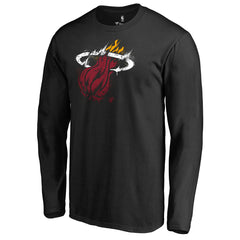 Miami Heat Splatter Logo Long Sleeve T-Shirt - Black outlet