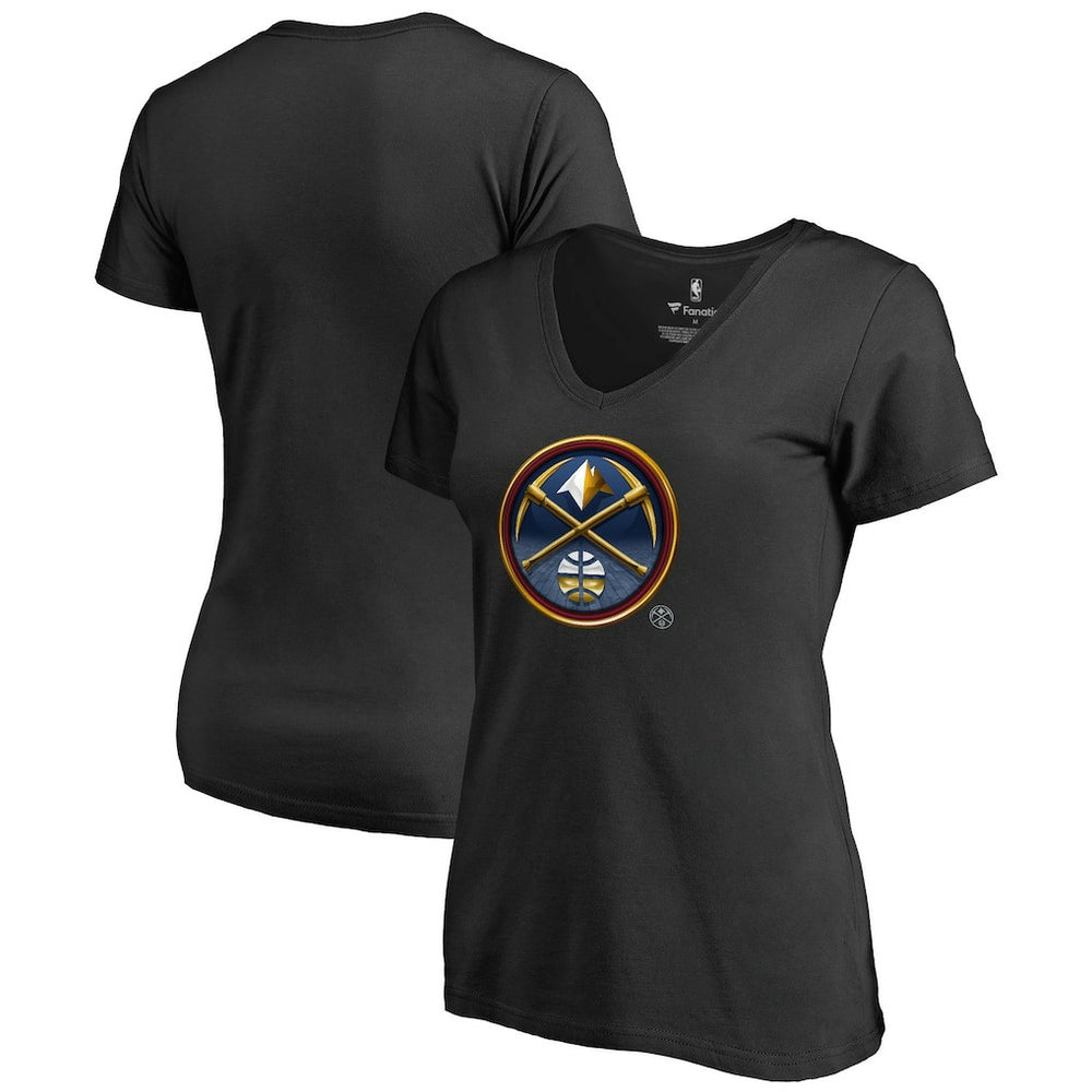 Denver Nuggets Women's Midnight Mascot V-Neck T-Shirt sale - Black discount