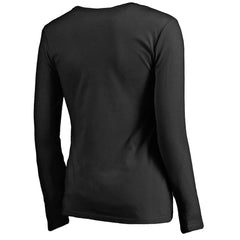 New York Knicks Women's Midnight Mascot Long Sleeve V-Neck T-Shirt - Black for sale
