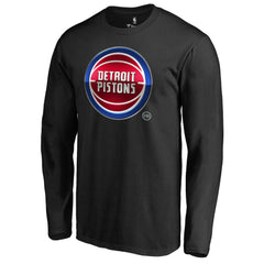 Detroit Pistons Midnight Mascot Long Sleeve T-Shirt sale - Black shop