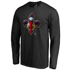 New Orleans Pelicans Midnight Mascot Long Sleeve T-Shirt - Black for sale