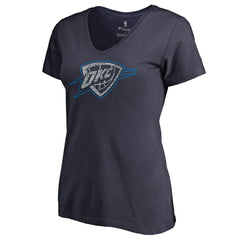 Oklahoma City Thunder Women's Static Logo V-Neck T-Shirt - Navy cheap