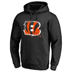 Cincinnati Bengals Splatter Logo Pullover Hoodie - Black for sale