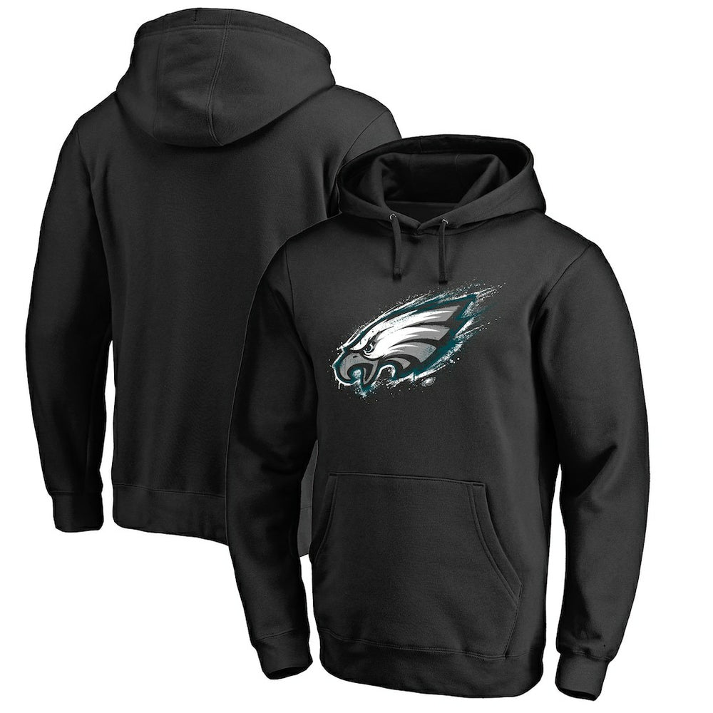 Philadelphia Eagles Splatter Logo Pullover Hoodie - Black cheap