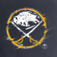 Buffalo Sabres Women's Splatter Logo V-Neck T-Shirt Navy