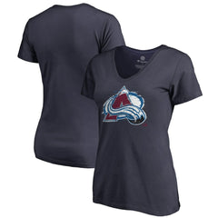 Colorado Avalanche Women's Splatter Logo V-Neck T-Shirt Navy