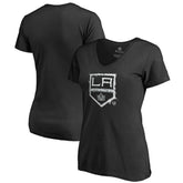 Los Angeles Kings Women's Splatter Logo V-Neck T-Shirt Black