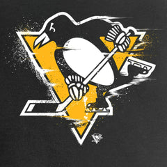 Pittsburgh Penguins Women's Splatter Logo V-Neck T-Shirt Black