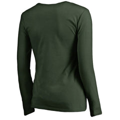 Minnesota Wild Women's Splatter Logo V-Neck Long Sleeve T-Shirt Green
